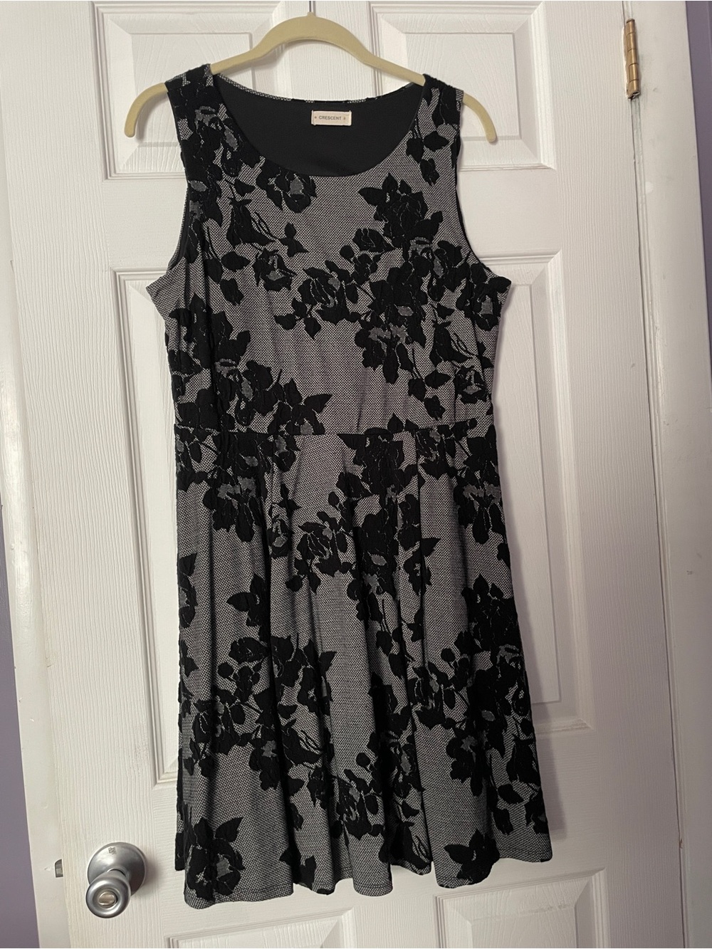 Crescent Black Floral Sleeveless Mini Dress